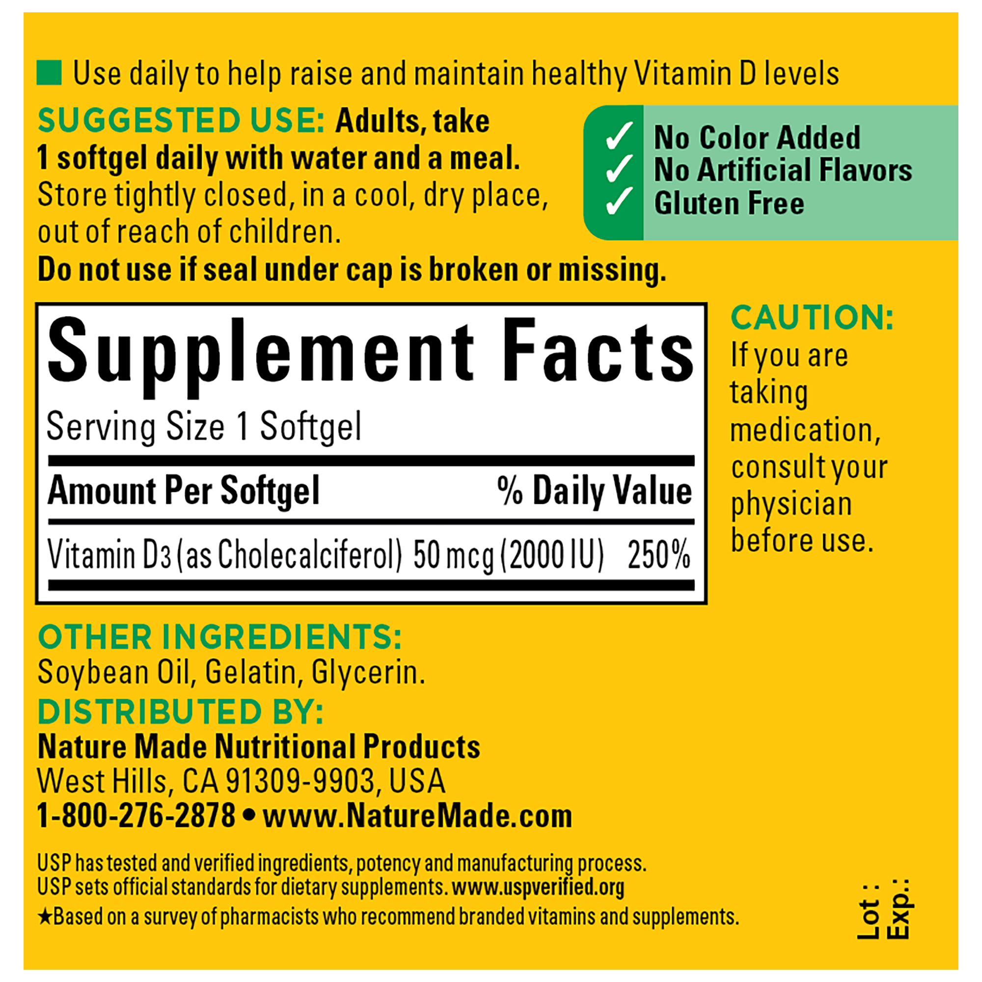 Vitamin D3 2000 IU (50 mcg) Softgels
