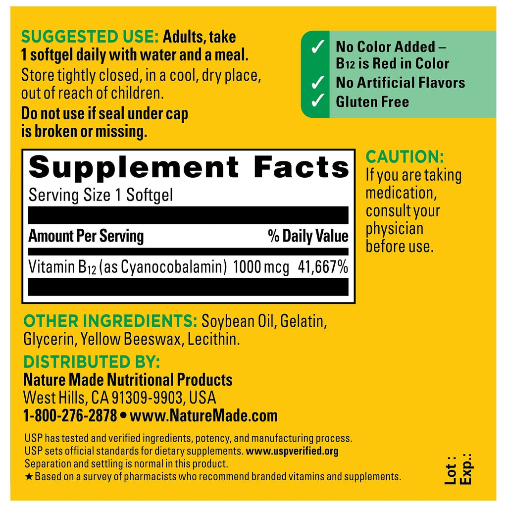 Vitamin B12 1000 mcg Softgels