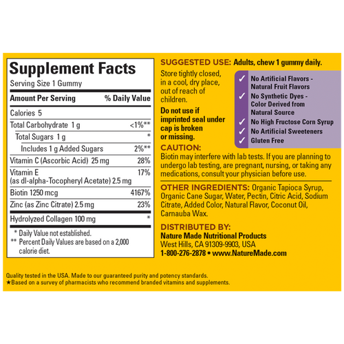 Collagen Gummies with Biotin, Zinc, C & E