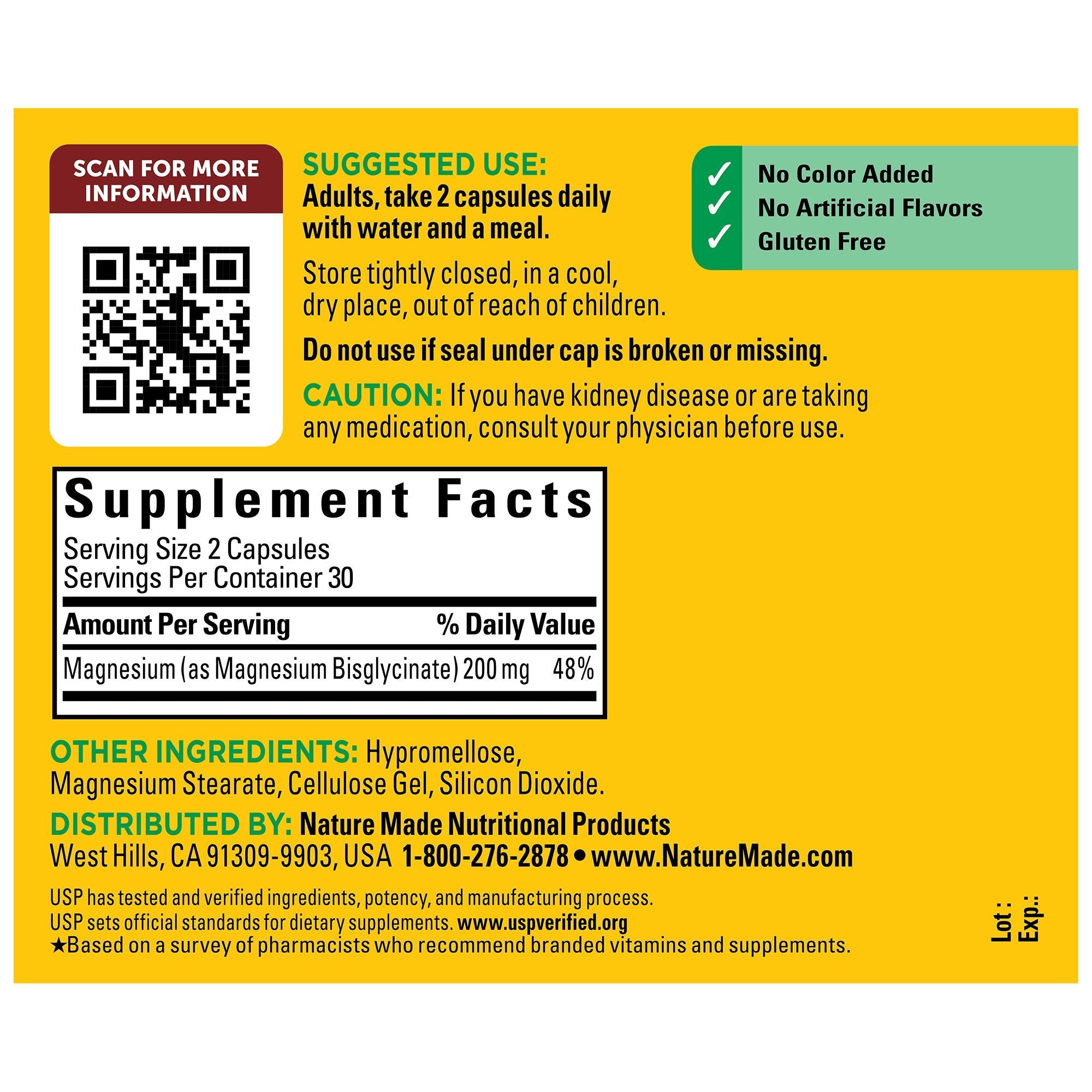 High Absorption Magnesium Glycinate Capsules 200 mg