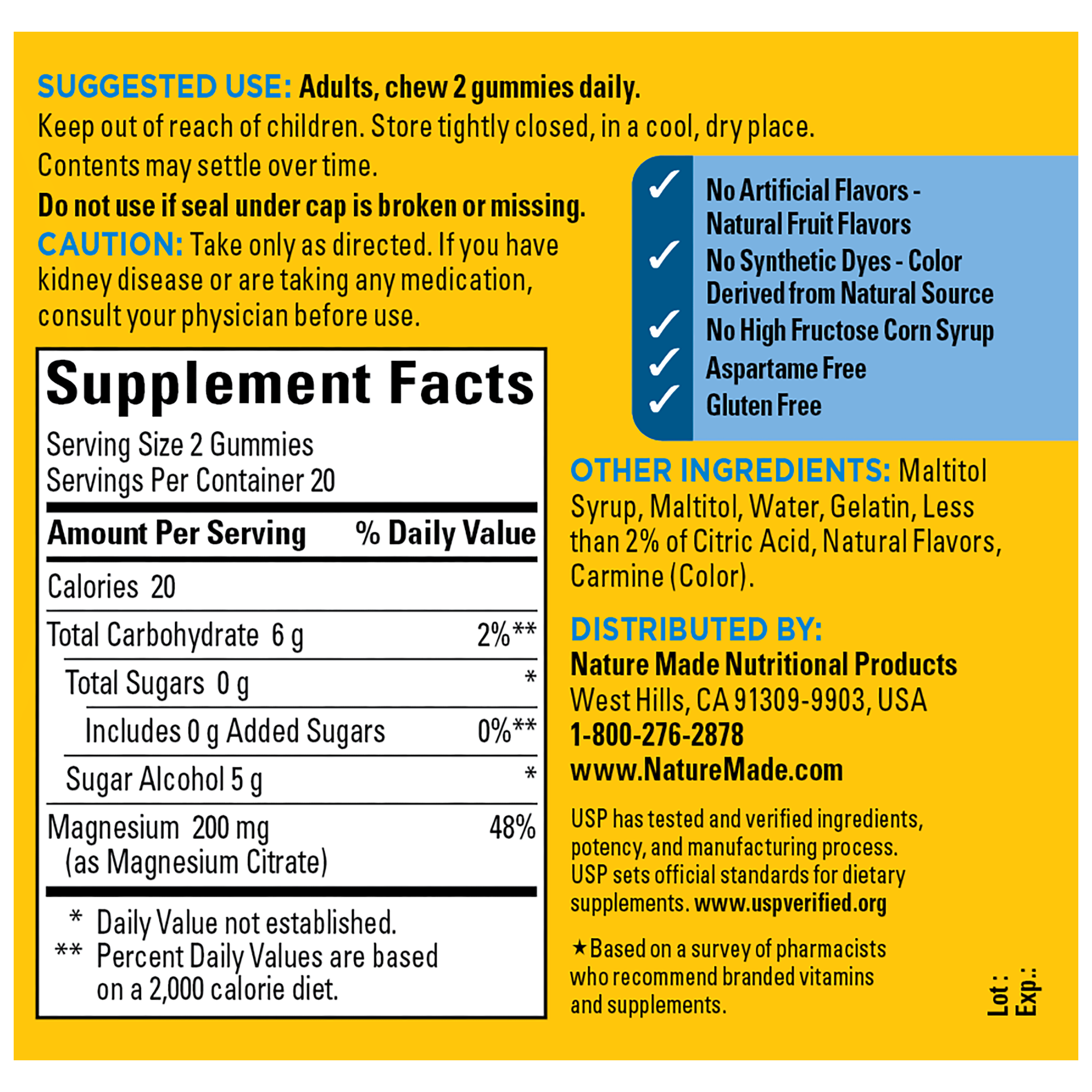 Zero Sugar‡ Magnesium Citrate Gummies 200 Mg Per Serving