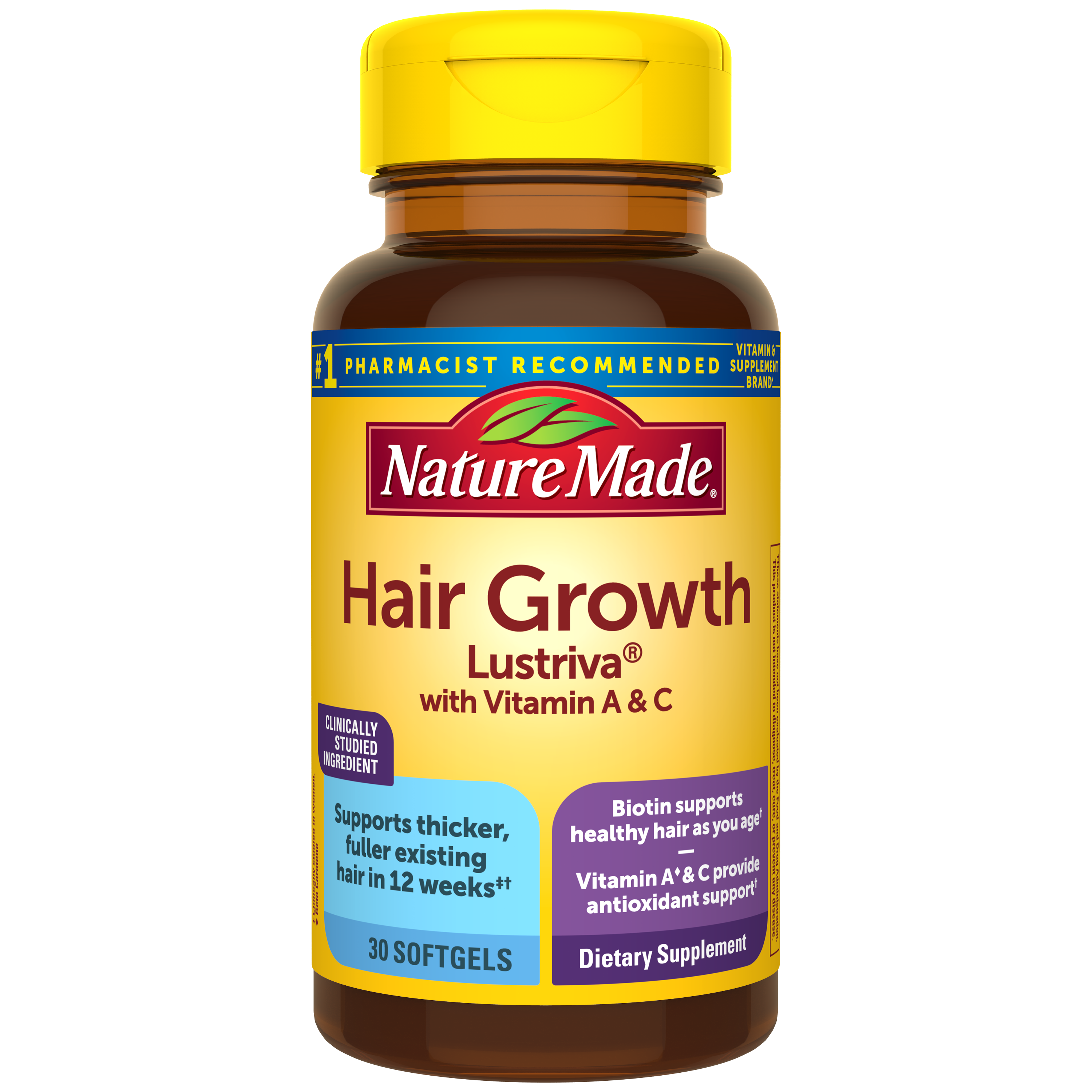 Hair Growth Lustriva® with Vitamin A & C Softgels