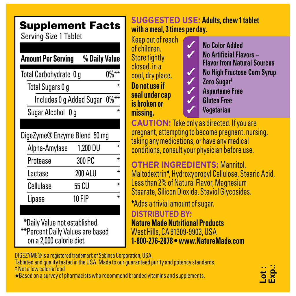 Digestive Enzymes 5-in-1 Blend Chewable Tablets
