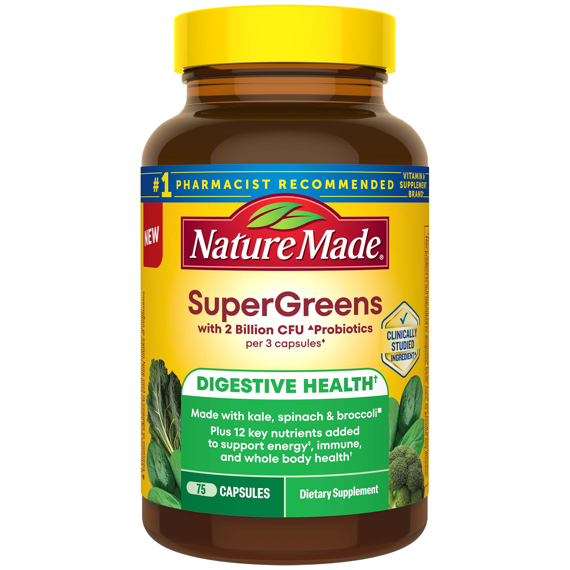 SuperGreens with 2 Billion CFU◆ Probiotics Capsules