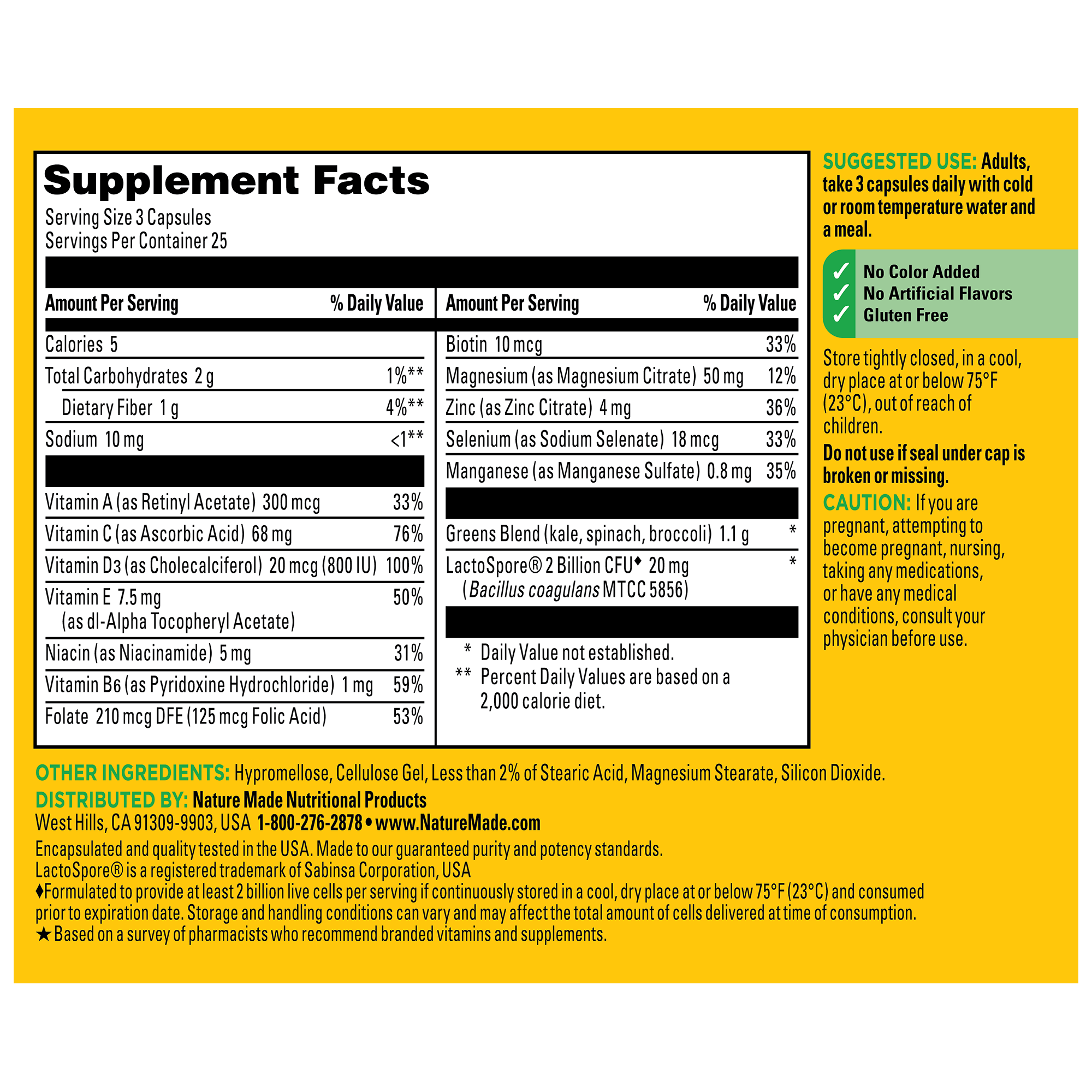 SuperGreens with 2 Billion CFU◆ Probiotics Capsules