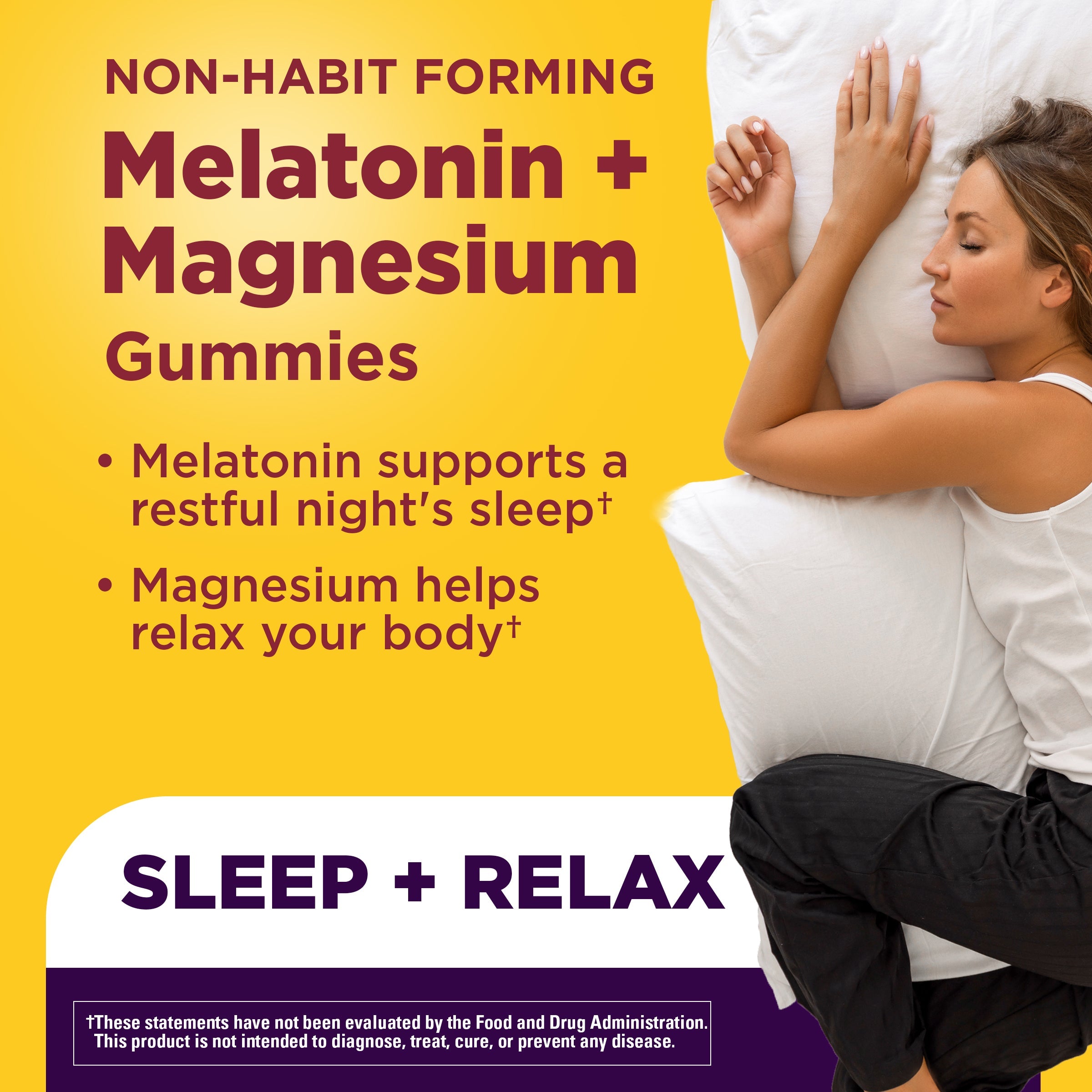 Melatonin 3 mg + Magnesium 100 mg Sleep and Relax Gummies