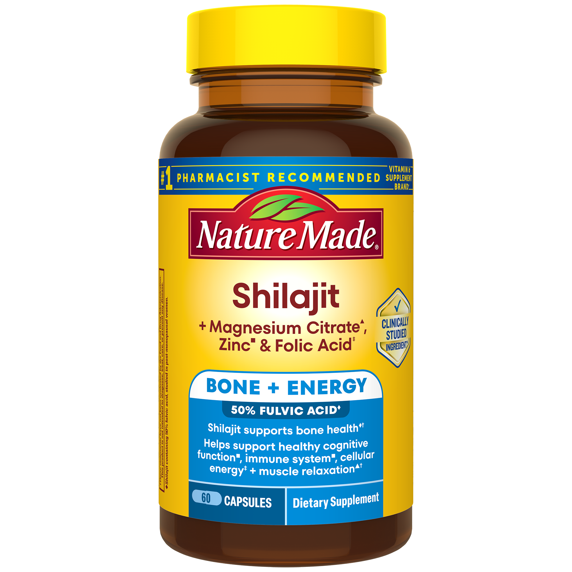 Shilajit + Magnesium Citrate, Zinc & Folic Acid Capsules